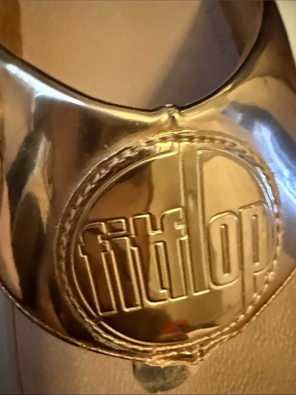 Fitflop Women's Metallic Rose Gold Slide Sandals - Picture 13 of 13